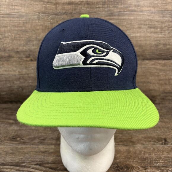 Seattle Seahawks Hat Cap Strap Back Navy Green NFL Football Mens NFC 47 Brand - Picture 1 of 7